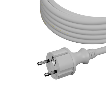 Anschlusskabel 5m IP44 mit geradem Stecker 250V 16A 3x2,5 mm² H05VV-F PP-40H Weiß W-98396