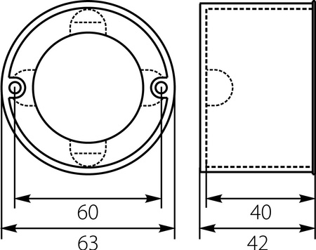 Schalterdose Unterputzdose PKpw-Ø 60 x40 mit Geräteschraube E-P 13.75