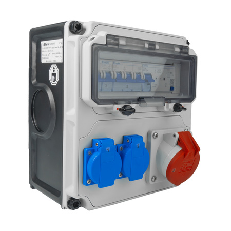 Baustromverteiler 2x16A 230V Schuko 1x16A CEE IP44 Stromverteiler BALS BL89010