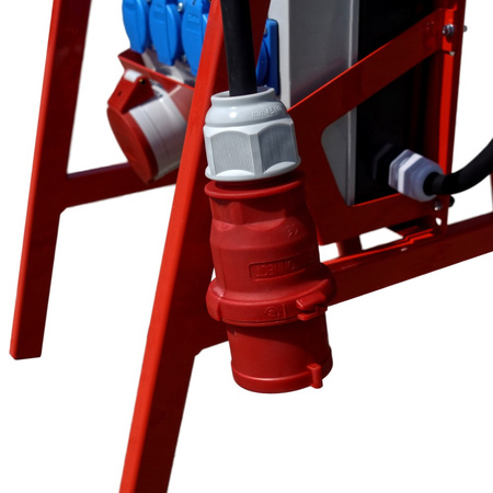 Baustromverteiler mit Ständer Stromverteiler franz/belg TD-S/FI SET 32A 16A 4x230V mit BALS Steckdosen Doktorvolt DV-6238-F