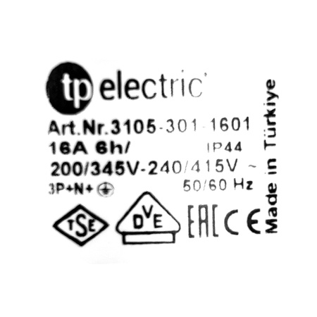 CEE Stecker 5P 16A IP44 Mobilstecker 400V VDE TP Electric 3105-301-1601