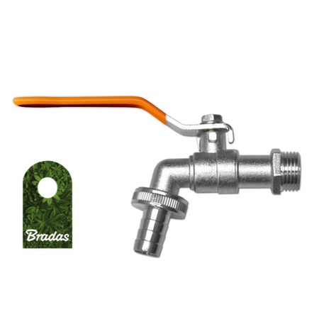 Auslaufkugelhahn 1/2" AG Auslaufhahn Kugelhahn Schlauchhahn Gartenhahn Schlauchtülle 1/2" Bradas GKK04123413Z