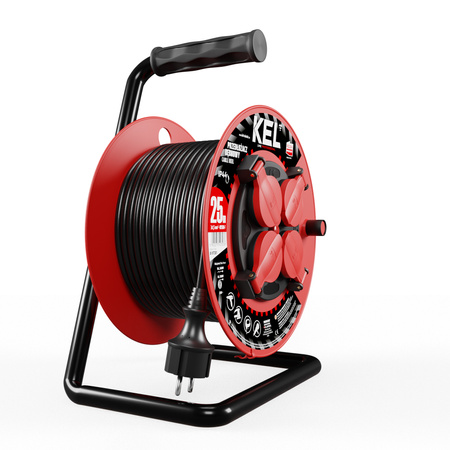 Kabeltrommel 25m 4× 230 V Schuko 3×1,5 H05RR-F Professional Line W-97381