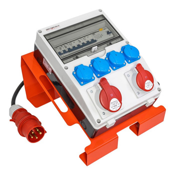 Mobiler Baustromverteiler auf Ständer SET-S/FI tragbar mit Steckdosen 16A 32A CEE MENNEKES 4x230V Stromverteiler für Baustellen Stromkasten mit Schutz Doktorvolt DV-0126-D