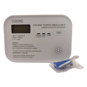 Kohlenmonoxidmelder VIRONE Kohlenmonoxid-Detektor mit LCD-Anzeige LCD DC-3