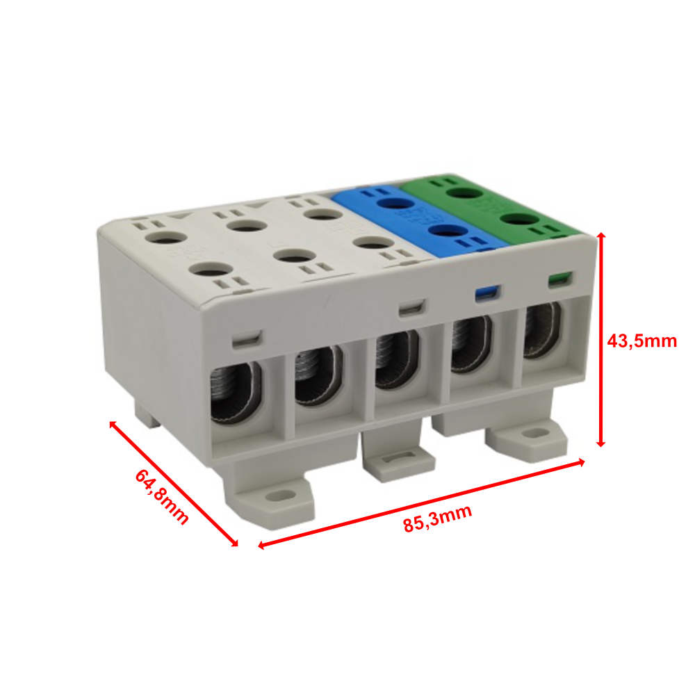 Hauptleitungsklemme Anschlussklemme ETB 50/1x5 (L1,L2,L3,N,PE) Al/Cu Universalklemme 10 Löcher  Elektro Becov