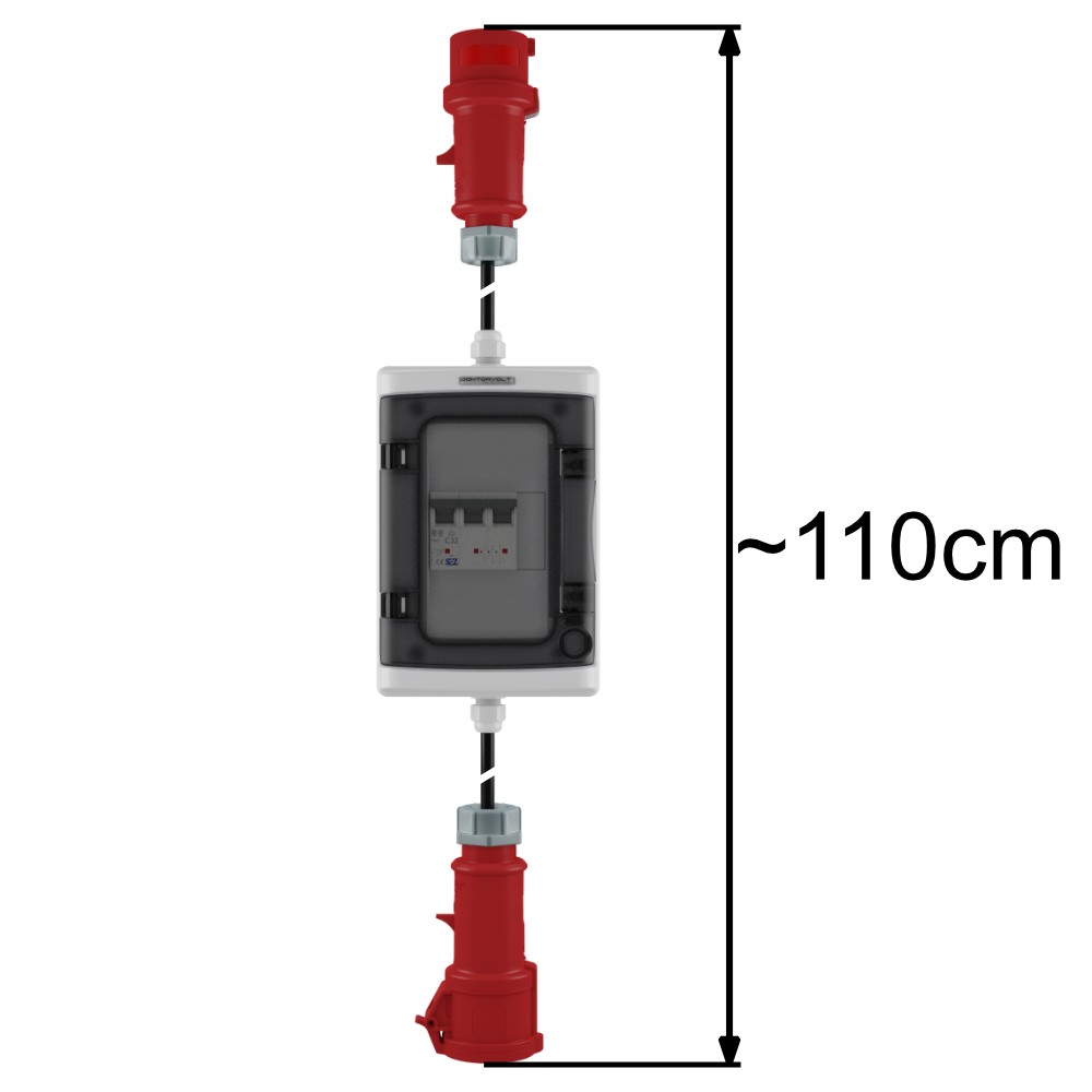 CEE Adapter Stecker Kupplung 16A,32A,230V mit Sicherung Verlängerungskabel  IP44