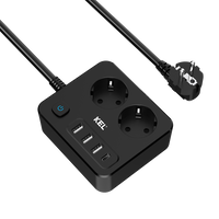 Steckdosenleiste mit 2x Schuko 230V 3x USB-A 1x USB-C 2m mit Schalter W-00356