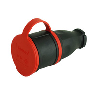 Gummikupplung 16A 230V 2P+E Schuko schwarz 3101-304-0300