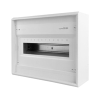 Verteilerschrank Aufputz Kleinverteiler 1 Reihe 12 Modulen Verteilerkasten Kleinverteiler weiß Hager VA12BN