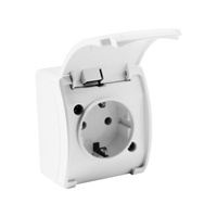 Aufputzsteckdosen IP44 Schuko Steckdose Schukodose + Klappdeckel 181-01-DRV