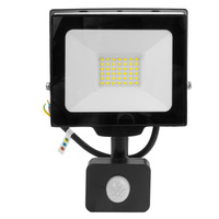 LED-Außenstrahler 30W mit Bewegungsmelder IP65 schwarz Außenwandstrahler 3000lm GT-GCR30W-64