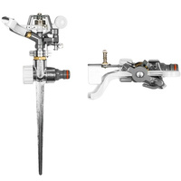 Kreisregner 539m² mit Metall Erdspieß Gartensprenger Sektorenregner WHITE LINE BRADAS WL-Z30