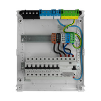 Sicherungskasten Aufputz Verteilerkasten 2-reihig 24 Module 8xMCB 1xRCCB VDE verdrahtet Verteilerschrank mit Sicherungen 370x305x96,5mm Hager Hohlwand Verteiler Abzweigklemmen Doktorvolt  DV-6319-NT