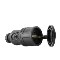 Schutzkontakt-Steckdose 230V Schuko 2P+Z IP44 16A mit Erdung schwarz W-89996