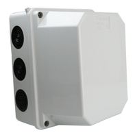 Abzweigkasten 190x145x135 mm 10 Dichtmembranen Aufputz Abzweigdose Verbindungsdose Industriegehäuse IP66 M-L 009.PG.CA.G