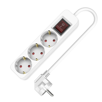Steckdosenleiste 3-fach 3x2p+Z Schuko mit Schalter 5m 230V 16A Weiß W-102089