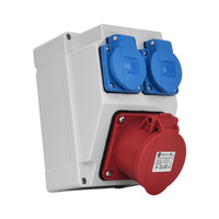 Baustromverteiler Gehäuse ohne Verkabelung 16A 400V 2x 230V Schuko Leergehäuse mit Steckdosen TpE 3317-200-5000