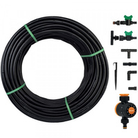 Bradas Set Tropfschlauch mit Zubehör WATER FLOW DRIP mit Zeitschaltuhr für Wasserdurchfluss - 50 m DSWWF50-SET2-T