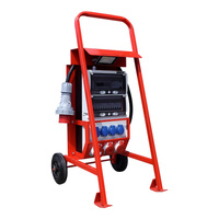 Baustromverteiler auf Ständer Siemens Schutzschalter eXT S/FI SET 32A 2x16A CEE MENNEKES 4x230V tragbar mit Steckdosen Stromverteiler für Baustellen Stromkasten mit Schutz Doktorvolt DV-6177-D