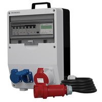 Stromverteiler TD-S/FI SKH 32A 2x230V Kabel Drehstromzähler MID Doktorvolt® DV-9870-D