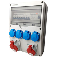 Baustromverteiler 32A 16A gesicherter Stromverteiler 4x230V IP44 DOKTORVOLT DV-S/FI DV-9918-F