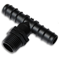 T-Stück mit AG 1/2" für Tropfschlauch PE Rohren mit Schlauchstecker 16mm Bradas DSWA06-1216L