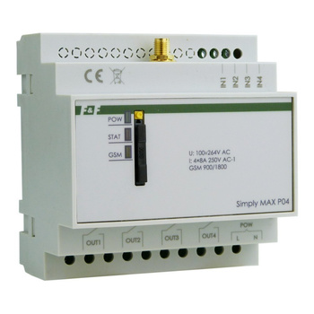 GSM-Fernsteuerungsrelais SMS-Steuerung EIN / AUS / Alarm 4xEingang 4xAusgang SIMPLY MAX P04 F&F SIMPLY MAX-P04