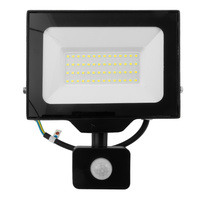 LED Außenstrahler mit Bewegungsmelder 50W GTV Flutlicht schwarz IP65 Außenwandstrahler 5000lm GT-GCR50W-64