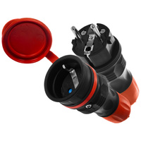 Anschlussset mit Stecker WT-54 und Kupplung GN-44 250V Schuko schwarz-rot W-98862