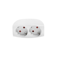 Steckdosenadapter mit zwei 230V Steckdosen Schuko W-32001