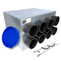 Lüftungsverteiler Verteilerkasten 8x75 Ø160 Wohnraumlüftung Luftverteiler E-KRT-8x75/160-OC