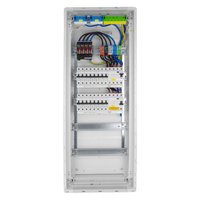 Sicherungskasten Unterputz Verteilerkasten 5-reihig 60 Module 14xMCB 2xRCCB VDE Saltek Überspannungsschutz Unterverteilung verdrahtet Verteilerschrank mit Sicherungen 880,50x348x94,5mm Hager Hohlwand Verteiler Abzweigklemmen Doktorvolt DV-6289-PT