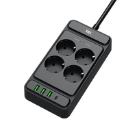 Steckdosenleiste mit 4x Schuko 230V 3x USB-A 1x USB-C 2m Schwarz W-00355