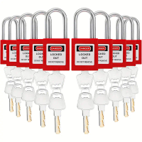 Sicherheitsvorhängeschloss LOTO Vorhängeschloss 38mm OSHA-Schloss mit Schlüsseln Rot Lockout Tagout für Stationen und Schutzeinrichtungen