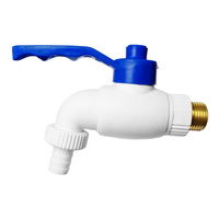 Kunststoff Kugelhahn mit Stahl AG 1/2" Schlauchtülle 14mm Bradas GTM1212PP/STEEL