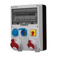 Stromverteiler DV-S/FI 32A 16A 2x230V 0-1 Nockenschalter Baustromverteiler Doktorvolt® DV-1981-D