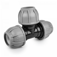 PE-T-Stück für Schlauchrohre verschraubt 25mm DSRA10T25