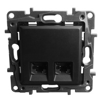 Computersteckdose 2xRJ45 CAT6 FTP schwarz Niloe Step 863562
