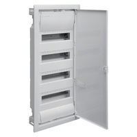 Verteilerschrank Unterputz Sicherunngskasten 4 Reihen 48 Modulen Verteilerkasten Kleinverteiler weiß Hager Volta 4x12 VU48AT