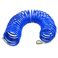 Druckluftschlauch Spiral PU 5m 6,5x10mm blau G02960