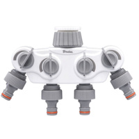 4-Wege-Verteiler mit Ventilen am Wasserhahn 1" mit Reduktion auf 3/4" WL-3034K