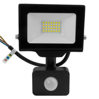 LED Außenstrahler mit Bewegungsmelder 20W GTV Flutlicht schwarz IP65 Außenwandstrahler 2000lm GT-GCR20W-64