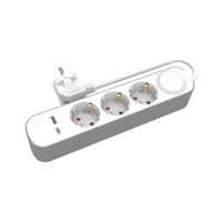 Steckdosenleiste mit 3 Schuko-Steckdosen 230V 5m USB-A & USB-C mit Schalter W-30008
