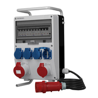 Stromverteiler Baustromverteiler TD-S/FI 32A 16A 4x230V SKHU Doktorvolt® DV-9368-D