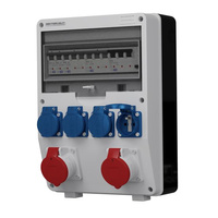 Gesicherter Baustromverteiler TD-S/FI 2x16A 4x230V Steckdosen Mennekes Doktorvolt® DV-6862-F