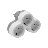 Dreifach Steckdosenadapter 3x Schuko 230V Grau-Weiß W-72005