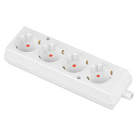 Tragbare Steckdosenleiste 4x 230V Schuko weiß T-10972