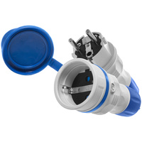 Anschlussset mit Stecker WT-54 und Kupplung GN-44 250V Schuko grau-blau W-98864