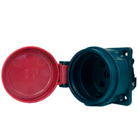 Anbausteckdose 16A 230V IP55 Einbausteckdose Schutzkontakt rot Schweizer System T25 PCE 1325